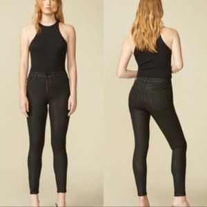 Warp + Weft JFK NY City Skinny Black Coal Coated Jean Pants